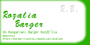 rozalia barger business card